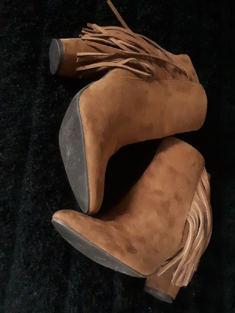 Forever 21 Brown Suede Fringe Ankle Booties